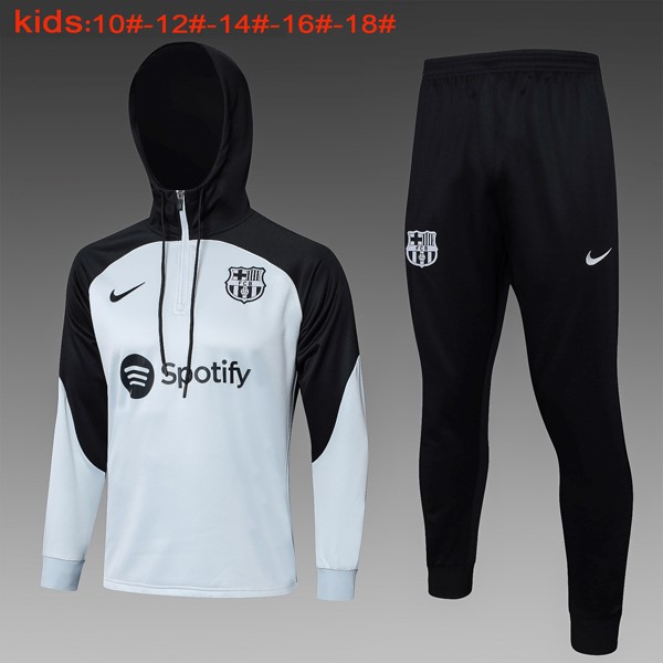 Kinder Hoodies Barcelona 2024 Grau Schwarz 2